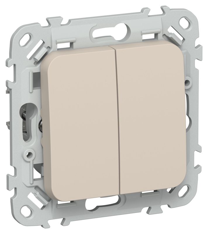 Выключатель жалюзи СП FLITE ВЖ52-2-0-ФлЛ 10А механизм льняной IEK FI-V15-0-10-1-K88