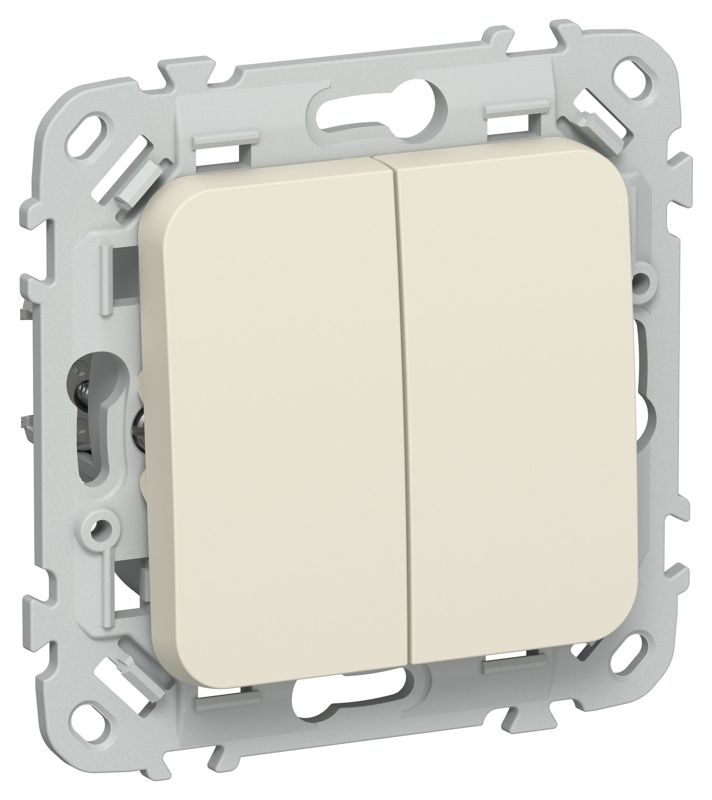 Выключатель жалюзи СП FLITE ВЖ42-2-0-ФлСл 10А с блокировкой механизм сливочный IEK FI-V15-0-10-K86