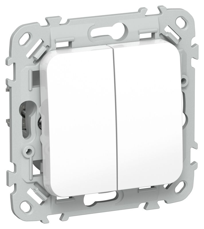 Выключатель 2-кл. СП FLITE ВС12-1-0-ФлБ 10А механизм бел. IEK FI-V20-0-10-1-K01