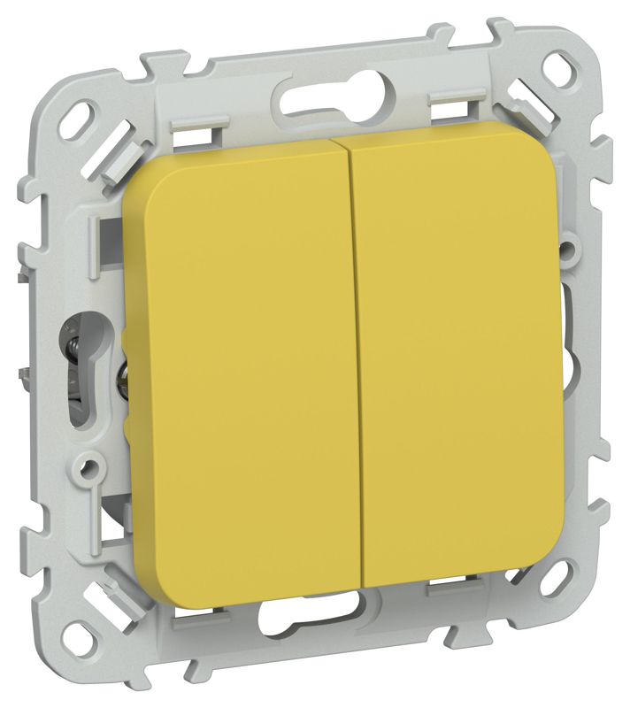 Выключатель 2-кл. СП FLITE ВС12-1-0-ФлЖК 10А механизм желт. карри IEK FI-V20-0-10-1-K44