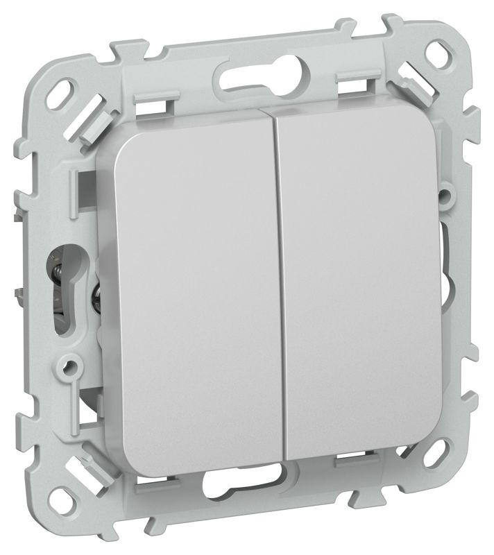 Выключатель 2-кл. СП FLITE ВС12-1-0-ФлА 10А механизм алюм. IEK FI-V20-0-10-1-K47