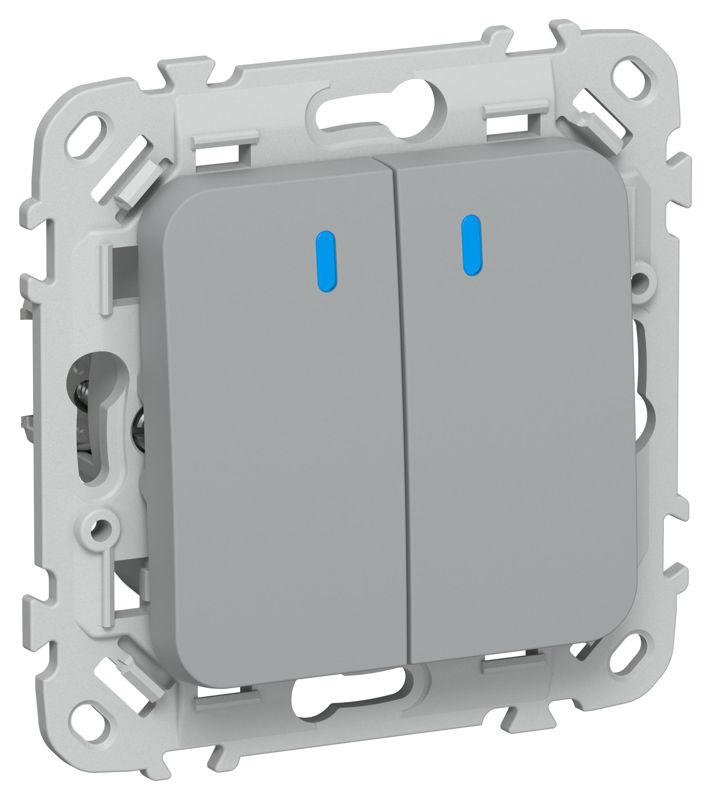 Выключатель 2-кл. СП FLITE ВС12-1-1-ФлС 10А с индикацией механизм сер. IEK FI-V20-1-10-1-K03