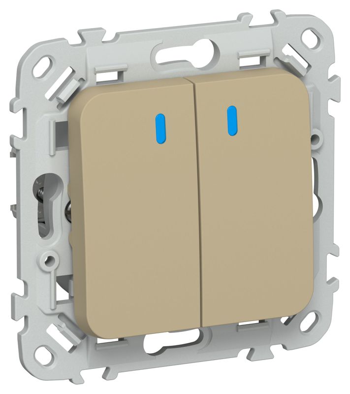 Выключатель 2-кл. СП FLITE ВС12-1-1-ФлХ 10А с индикацией механизм хаки IEK FI-V20-1-10-1-K59