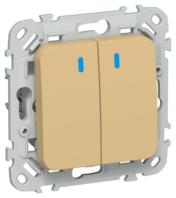 Выключатель 2-кл. СП FLITE ВС12-1-1-ФлШм 10А с индикацией механизм шамуа IEK FI-V20-1-10-1-K89