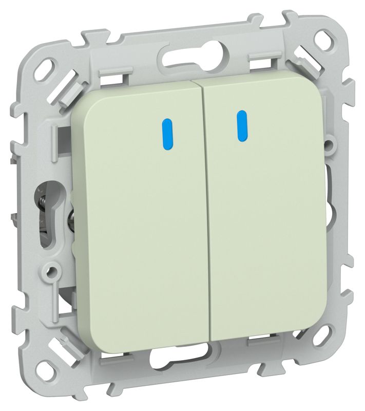 Выключатель проходной 2-кл. СП FLITE ВС62-1-1-ФлП 10А с индикацией механизм панг IEK FI-V22-1-10-1-K92