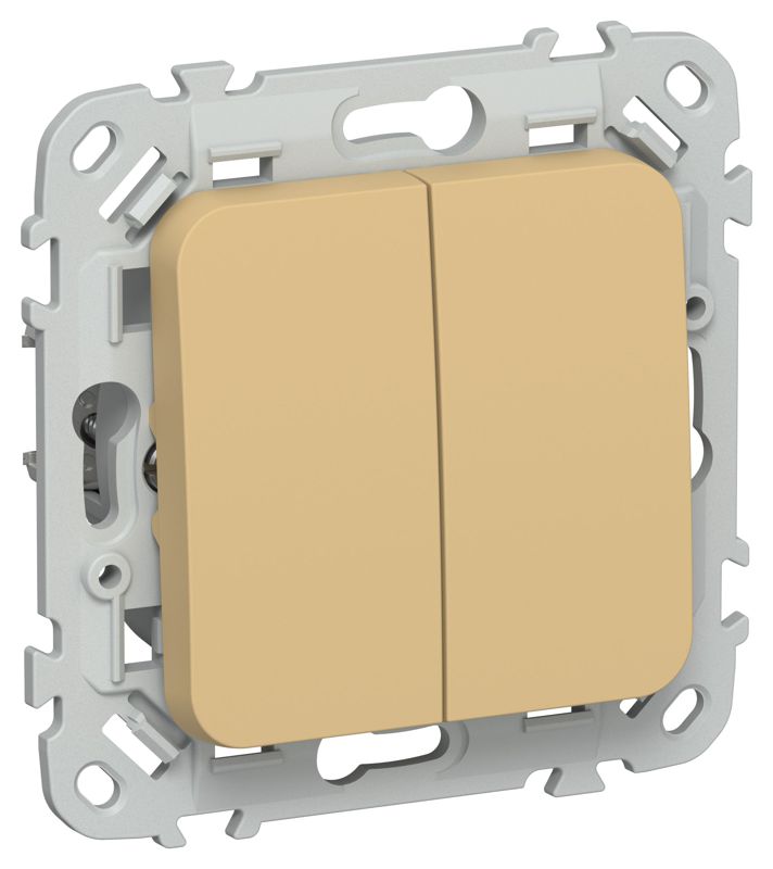 Выключатель кнопочный 2-кл. СП FLITE ВС12-2-0-ФлШм 10А механизм шамуа IEK FI-V24-0-10-1-K89