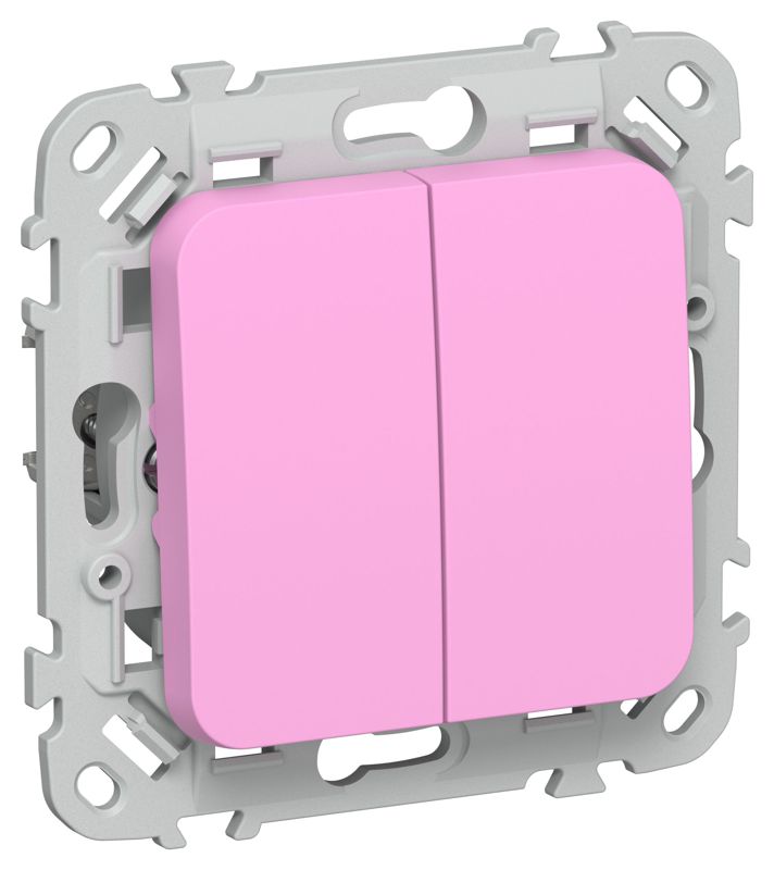 Выключатель кнопочный 2-кл. СП FLITE ВС12-2-0-ФлПр 10А механизм пурпур. IEK FI-V24-0-10-1-K99