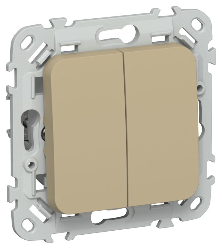 Выключатель кнопочный проходной 2-кл. СП FLITE ВС62-2-0-ФлХ 10А механизм хаки IEK FI-V28-0-10-1-K59