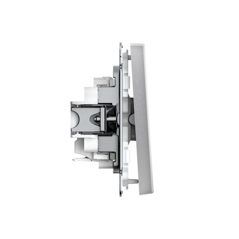 Выключатель кнопочный 1-кл. ArtGallery быстрозажим. клем. механизм алюм. SE GAL000315S