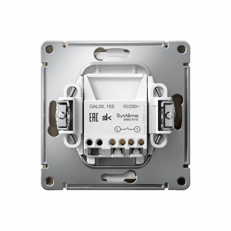 Выключатель кнопочный 1-кл. ArtGallery быстрозажим. клем. механизм шампань SE GAL000515S