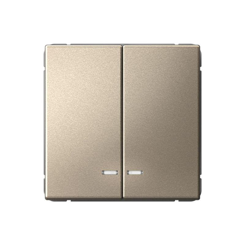 Выключатель 2-кл. ArtGallery (сх. 5а) 10AX с подсветкой быстрозажим. клем. механизм шампань SE GAL000553S