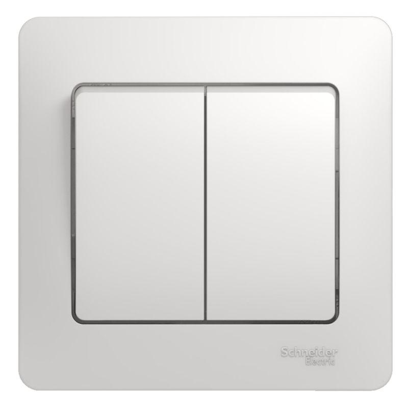 Выключатель 2-кл. СП Glossa 10А IP20 (сх. 5) 10AX в сборе бел. SE GSL000152