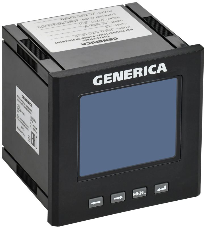 Мультиметр цифровой щитовой 3ф DO RS-485 96х96 LCD GENERICA IDM21-5-3-3-LCD-G