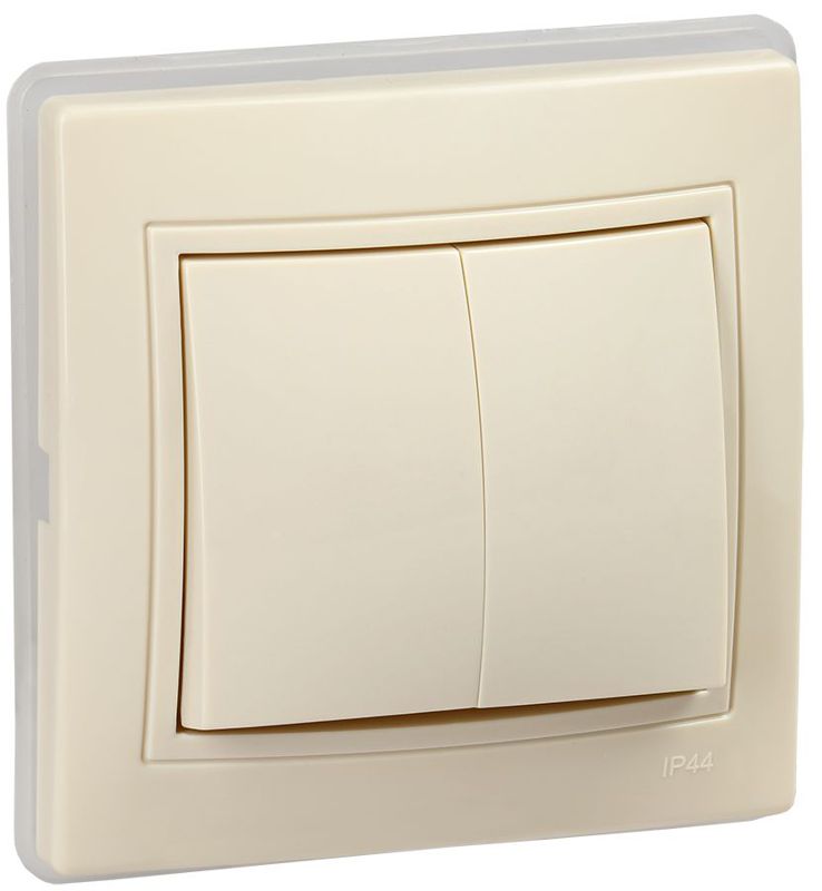 Выключатель 2-кл. СП Кварта ВС10-2-0-ККм-44 10А крем. GENERICA KV-V20-10-44-K33