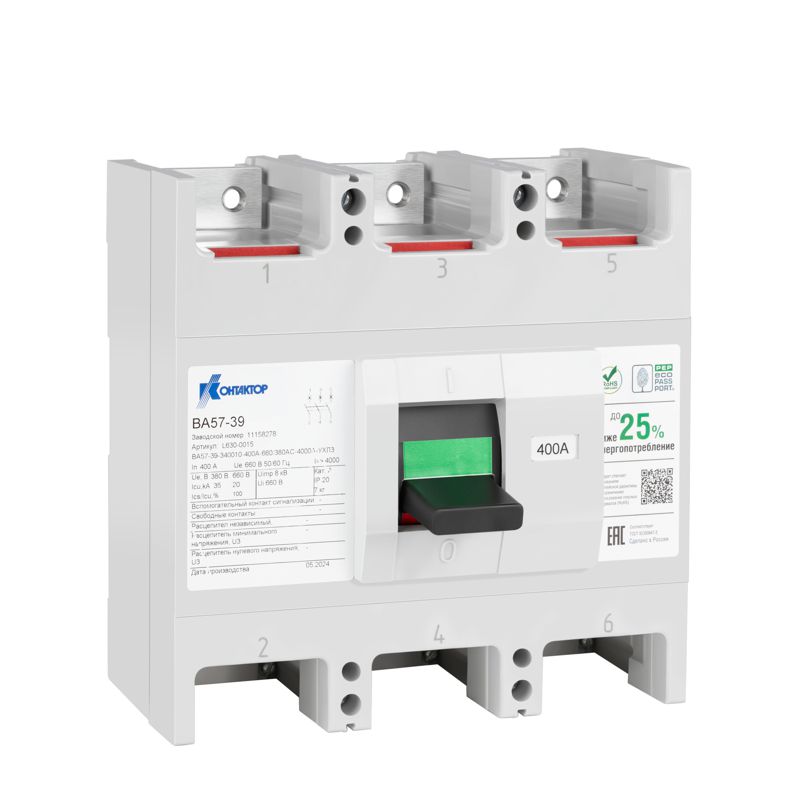 Выключатель автоматический 3п 320А 2000Im ВА57-39-344710 660/380В AC НР=230В AC 1З2Р ВКС Контактор L630-0245