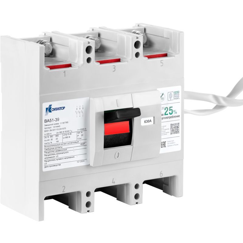 Выключатель автоматический 3п 320А 1600Im ВА57-39-344710 660/380В AC НР=220В DC 3З4Р ВКС Контактор L630-2148