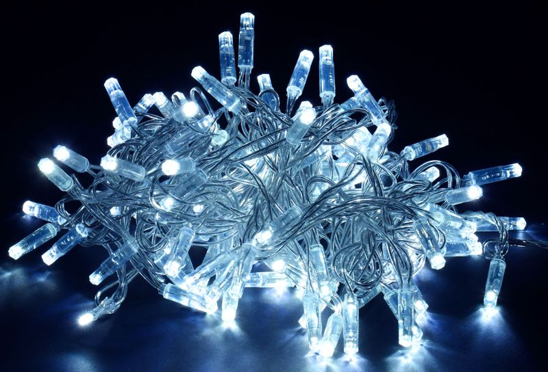 Гирлянда "Нить" 20м 200LED бел. IP44 провод прозр. 230В с контроллером 8 режимов IEK LGDU111-2-200-20-T-S-44