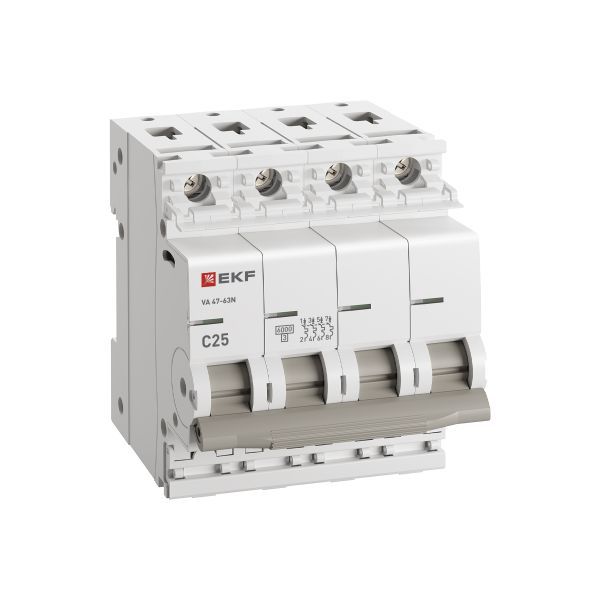 Выключатель автоматический модульный 4п C 25А 6кА ВА 47-63N PROxima EKF M636425C