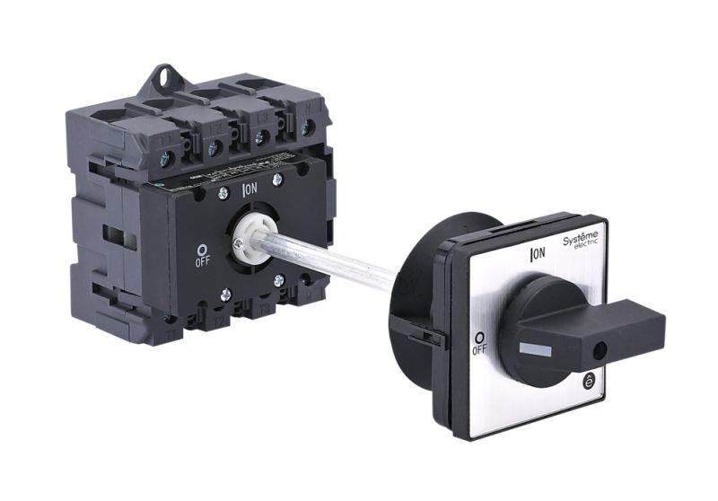 Выключатель-разъединитель 4п 100А IP20 с черн. выносн. рукоят. на дин-рейке/плате SE MSD100440B