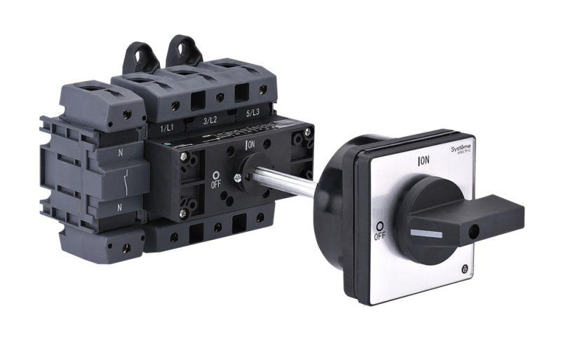 Выключатель-разъединитель 4п 175А IP20 с черн. выносн. рукоят. на дин-рейке/плате SE MSD175440B