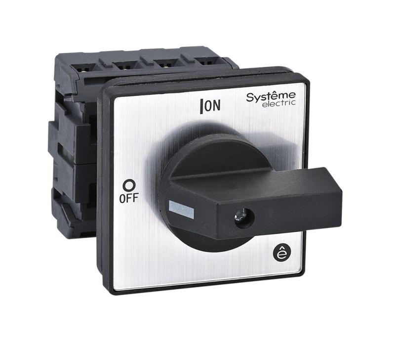 Выключатель-разъединитель 4п 25А IP20 с черн. рукоят. на дверцу 4 винтами SE MSD25420B