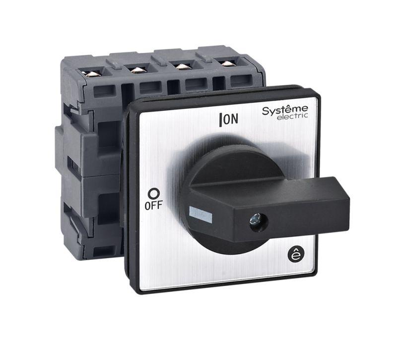 Выключатель-разъединитель 4п 40А IP20 с черн. рукоят. на дверцу 4 винтами SE MSD40420B