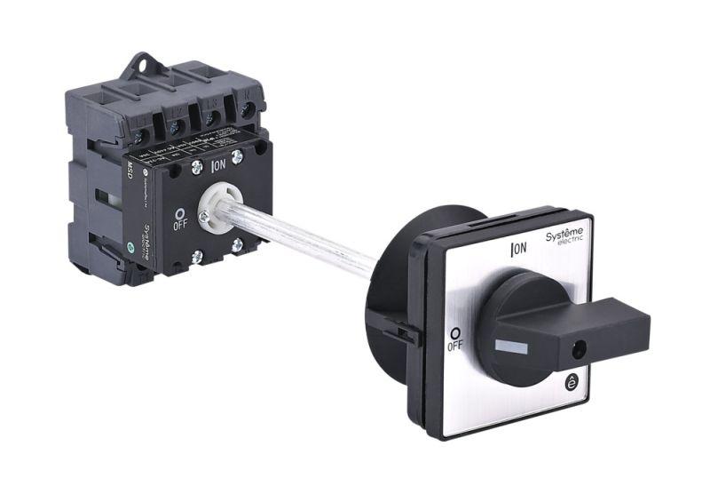 Выключатель-разъединитель 4п 63А IP20 с черн. выносн. рукоят. на дин-рейке/плате SE MSD63440B