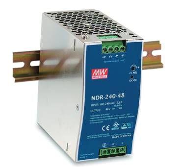 Источник питания на DIN-рейку 24 В10 А240 Вт MEANWELL I класс защиты 63х125х113мм VARTON NDR-240-24