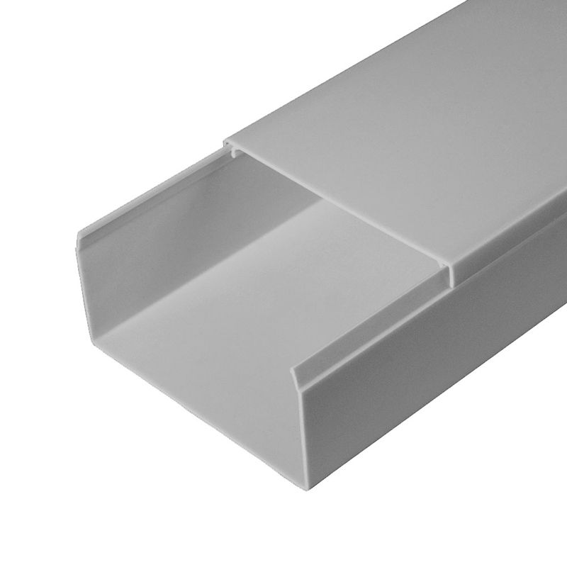 Кабель-канал 80х40 L2000 с двойн. замком RAL 7035 сер. Промрукав PR03.0079