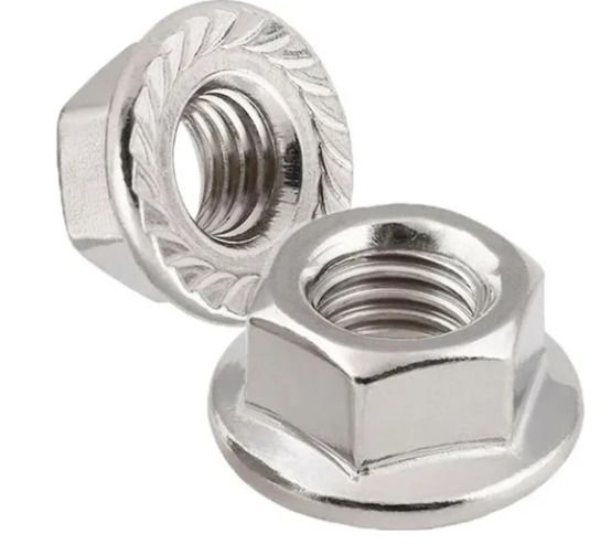 Гайка с насечкой препятствующей откручиванию M6 (DIN 6923) нерж. (А2) (уп.200шт) Промрукав PR08.7447