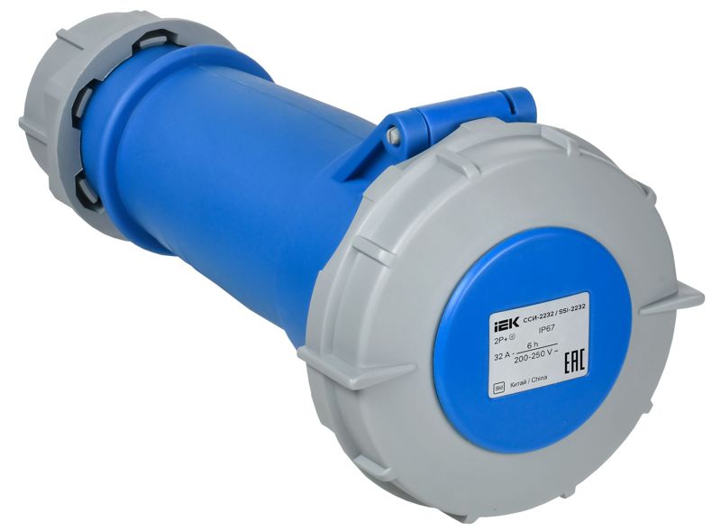 Розетка переносная ССИ-2232 32А 3п 2P+PE 6ч 220В IP67 IEK PSR21-032-3-0-67