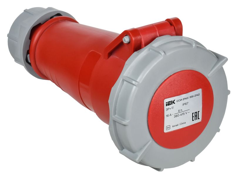Розетка переносная ССИ-2142 16А 4п 3P+PE 6ч 380В IP67 IEK PSR22-016-4-0-67