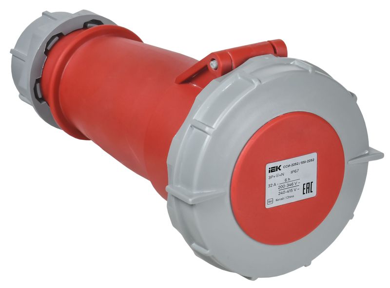 Розетка переносная ССИ-2252 32А 5п 3P+PE+N 6ч 380В IP67 IEK PSR22-032-5-0-67
