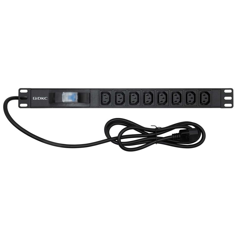 Блок розеток 8-м 10А IEC 60320 C13 для 19дюйм шкафов автомат защиты DKC R519IEC8CBC14