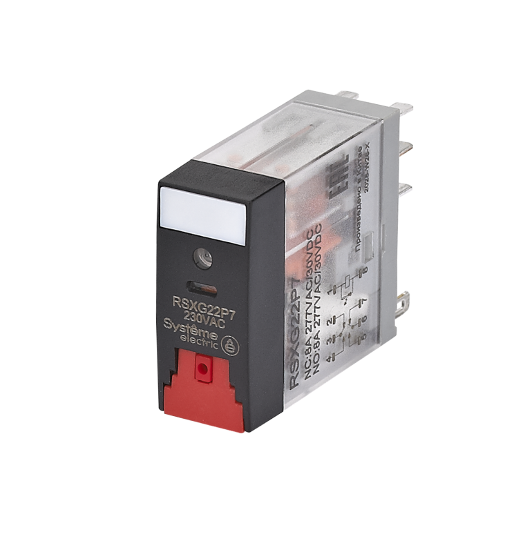 Реле 8А 2перекл. 230В AC тест кнопка LED SE RSXG22P7