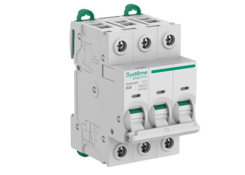 Выключатель автоматический 3п D 20А 10кА Systeme9 400В SE S9F33320