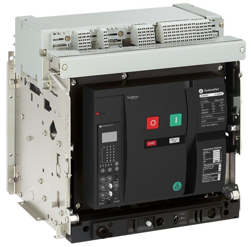 Выключатель автоматический 12H 4п 6.0E выкатн. ГП MCH+MX+XF AC 230В SE SPA40H124DHNN58ERU