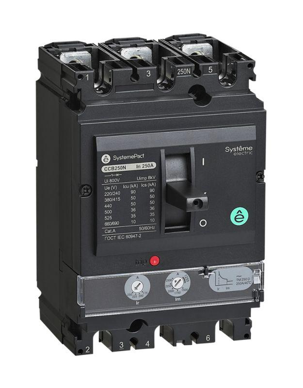 Выключатель автоматический SYSTEMEPACT CCB250 50кА 3P3D TMD250 рычаг SE SPC250N250L3DF