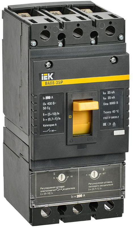 Выключатель автоматический 3п 200А 35кА ВА 88-35Р KARAT IEK SVAR30-3-0200