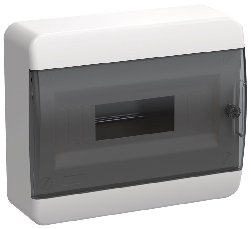 Корпус ЩРН-П-12 TEKFOR IP41 черн. прозр. дверь пластик. IEK TF5-KP12-N-12-41-K01-K03