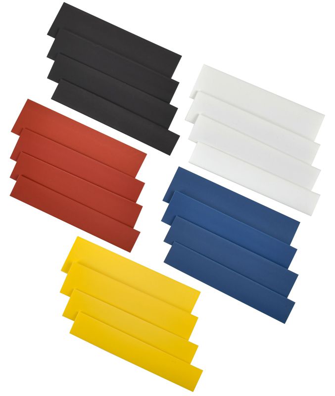 Набор трубок термоусадочных тонкостен. ТТУ 8/4; 10/5; 12/6; 14/7 (Ж; С; К; Ч; Б) 20х8см разноцвет. IEK UDRS-D8-D14-10-2