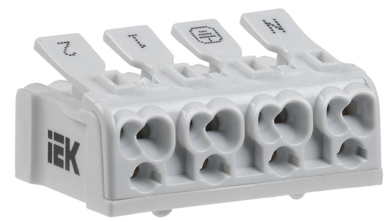 Клемма пружинная соединительная КСПн4-2L+N+PE IEK UKZ-B06-4P-F1-E0-10