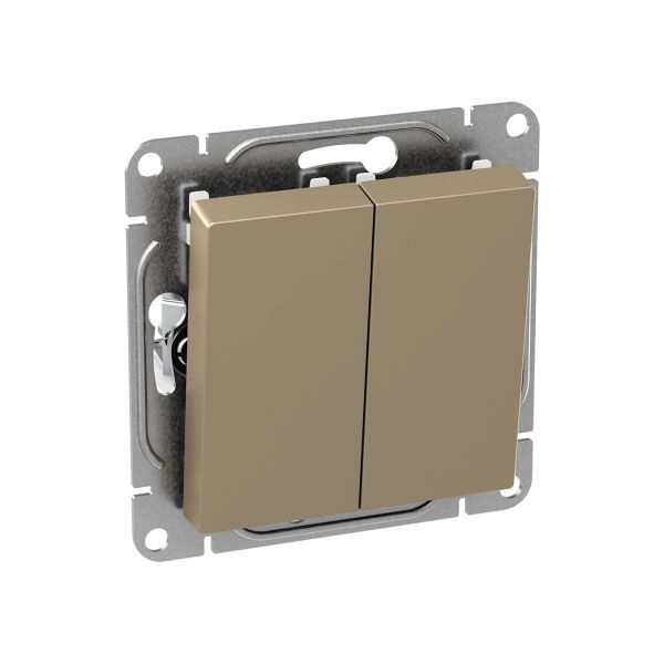 Выключатель кнопочный 2-кл. СП Эпика механизм шампань EKF UP1-SWC-23