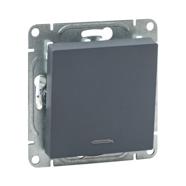 Выключатель 1-кл. СП Эпика с подсветкой механизм графит EKF UP1-SWG-14
