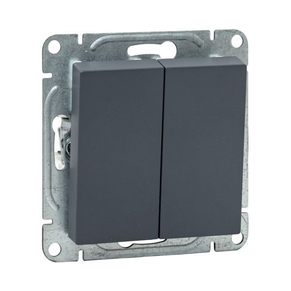 Выключатель кнопочный 2-кл. СП Эпика механизм графит EKF UP1-SWG-23