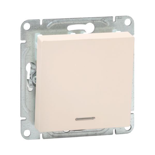 Выключатель 1-кл. СП Эпика с подсветкой механизм крем. EKF UP1-SWI-14