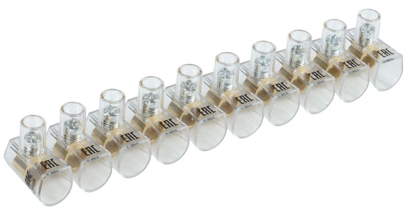 Зажим винтовой концевой изолированный КЗВИ 10 кв.мм (10х1) IEK UZVK-10-10