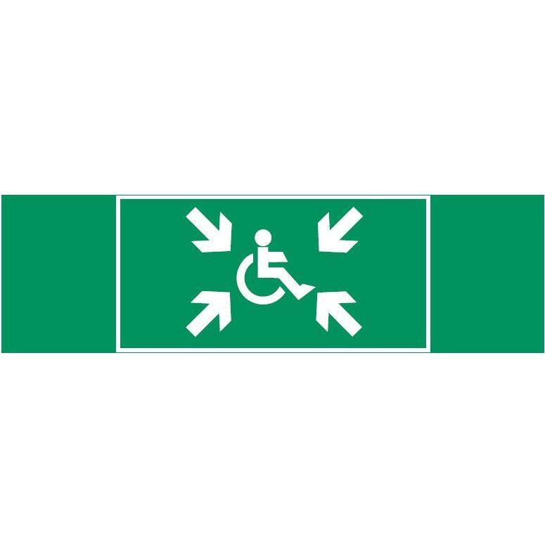 Знак "Безопасная зона МГН" 310х90мм для аварийно-эвакуационного светильника Basic IP65 VARTON V5-EM02-60.002.032