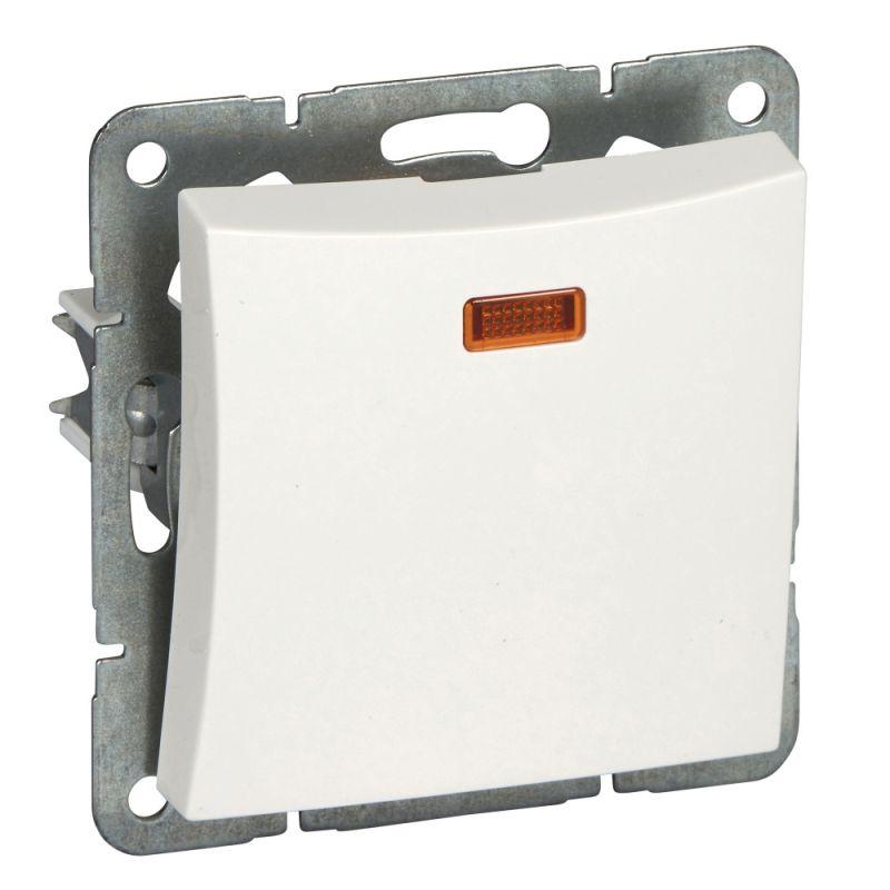 Выключатель 1-кл. СП Дуэт 10А IP20 с индикацией механизм бел. SchE WDE000113