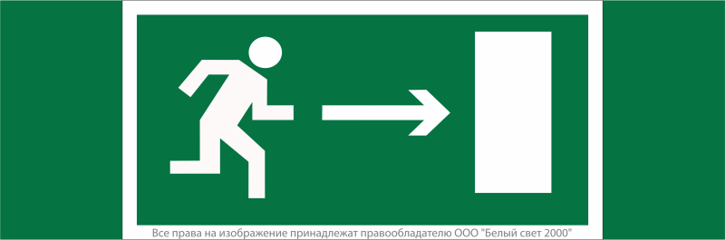 Знак безопасности NPU-3413.E03 "Напр. к эвакуационному выходу направо" Белый свет a16514